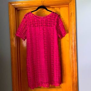 Brand new!! Laundry by Shelli hot pink dress- lace overlay